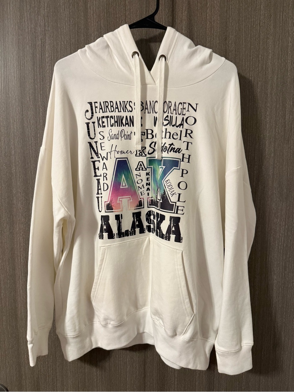 Buffalo David Bitton White Alaska Graphic Hoodie